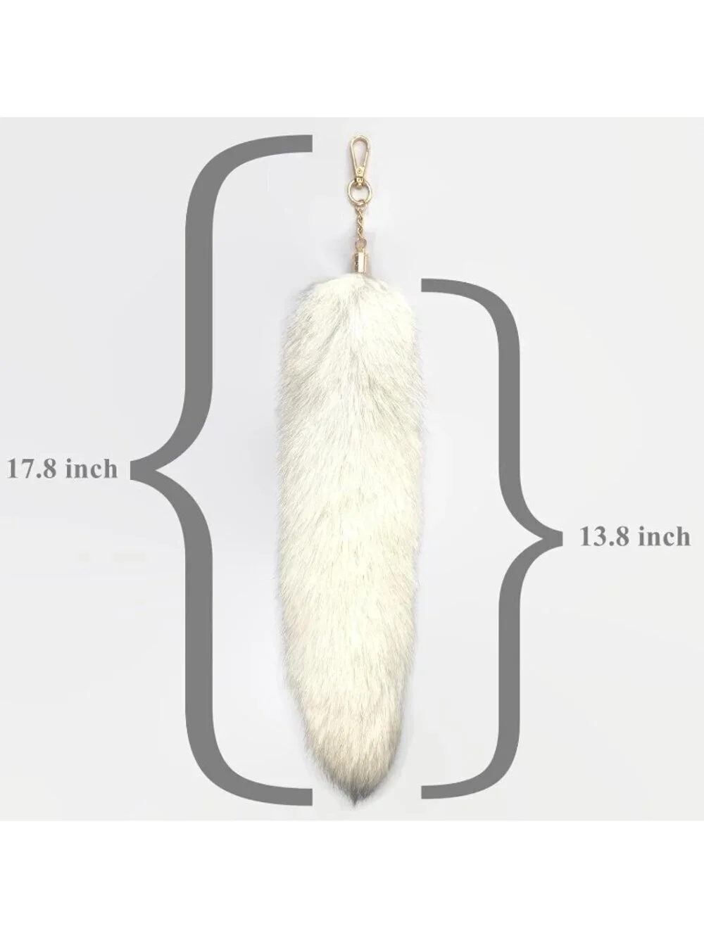 Women's White Fluffy Fox Tail Cosplay Keychain Birthday Party Costume Handbag